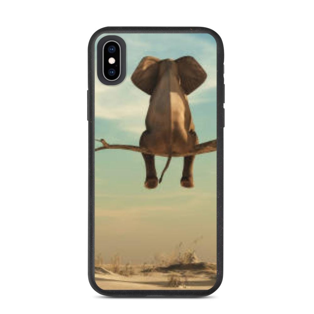 Biodegradable iPhone Case with a Sitting Elephant Biodegradable iPhone Case iPhone XS Max