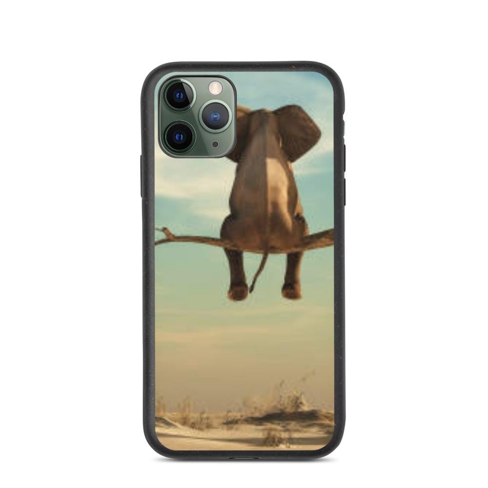 Biodegradable iPhone Case with a Sitting Elephant iPhone 11 Pro