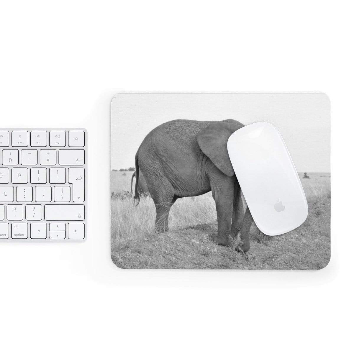 Black-and-White Elephant Mousepad Home Decor 9"x7.5"