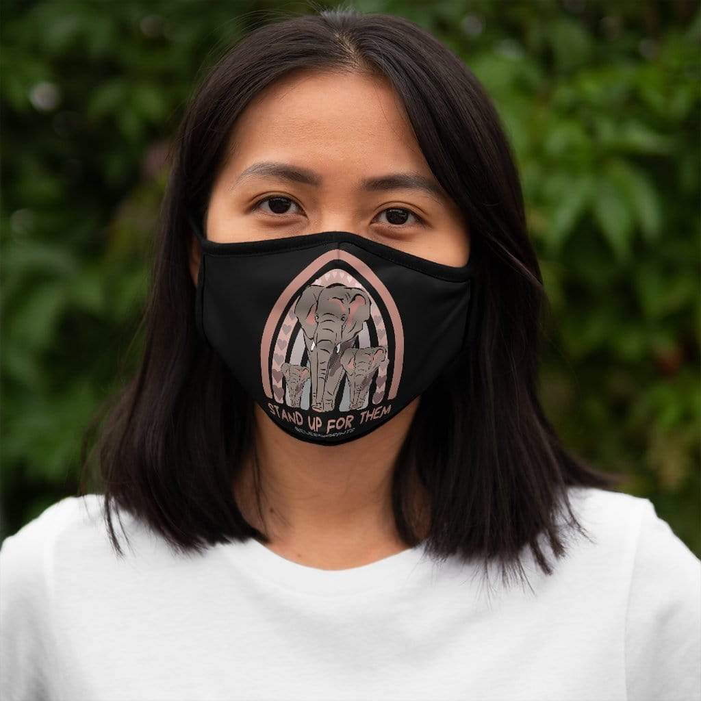 Black Elephant Rainbow Fitted Polyester Face Mask Accessories One size