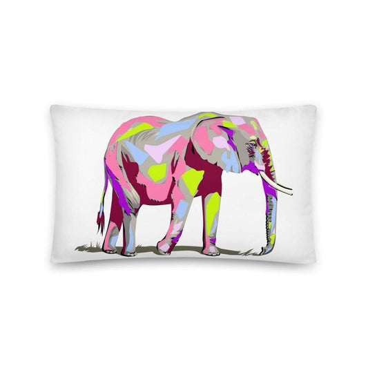 Color Splash Elephant Pillow
