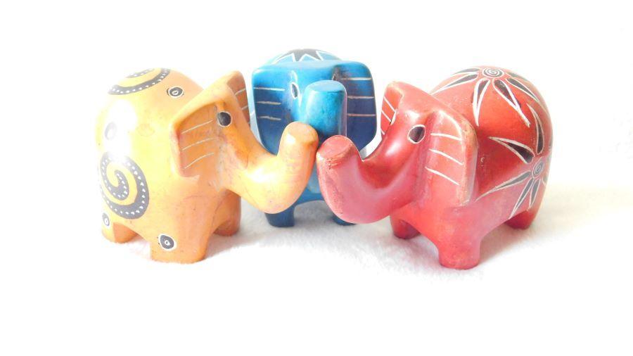 Colorful Elephant Sculptures - Elephant Footprints