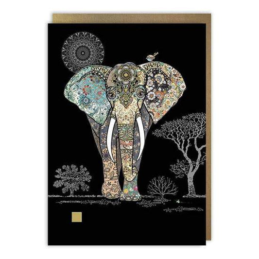 Decorative Elephant Blank Greeting Card Festive Greeting Card