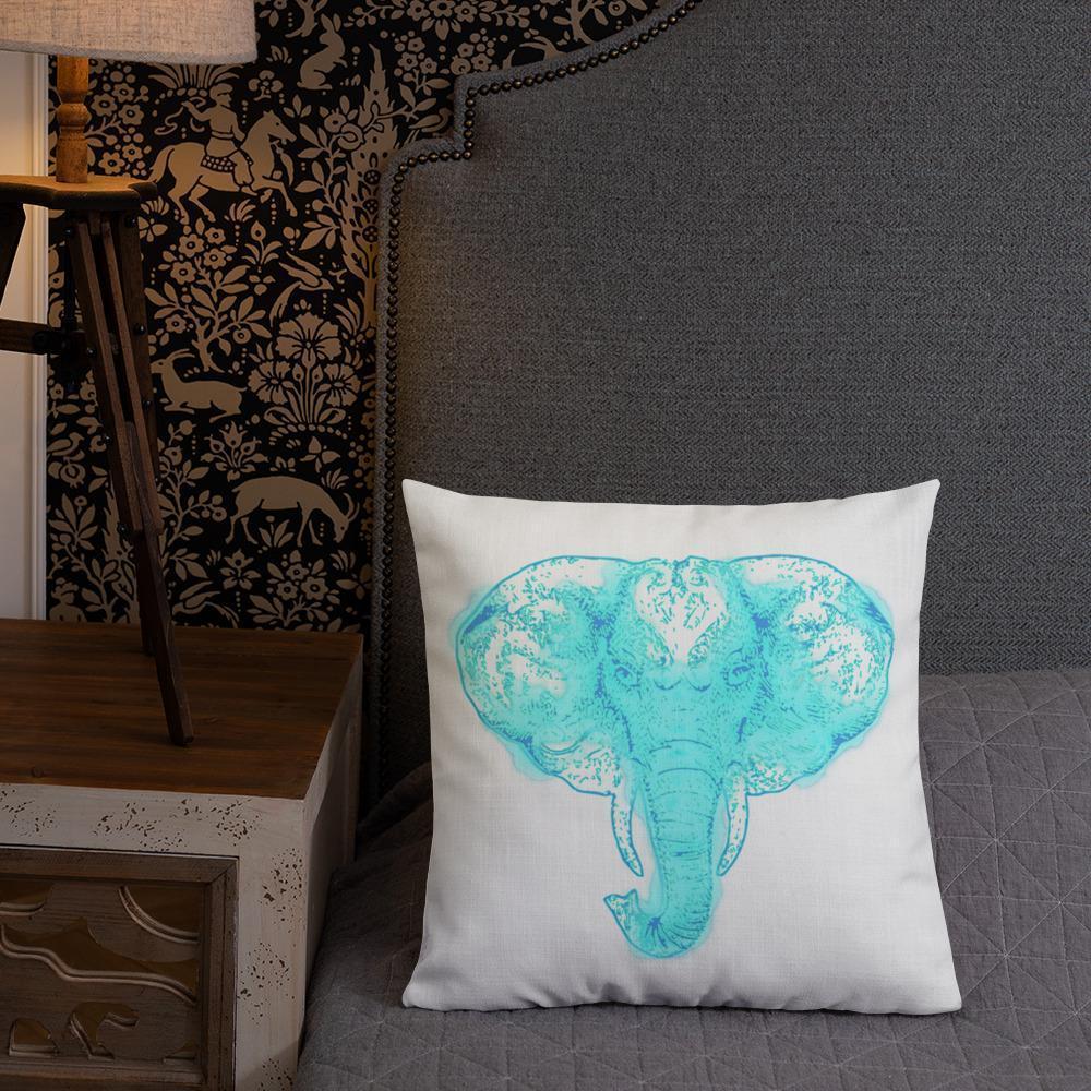 Dual Color Boho Elephant Premium Throw Pillow - Elephant Footprints
