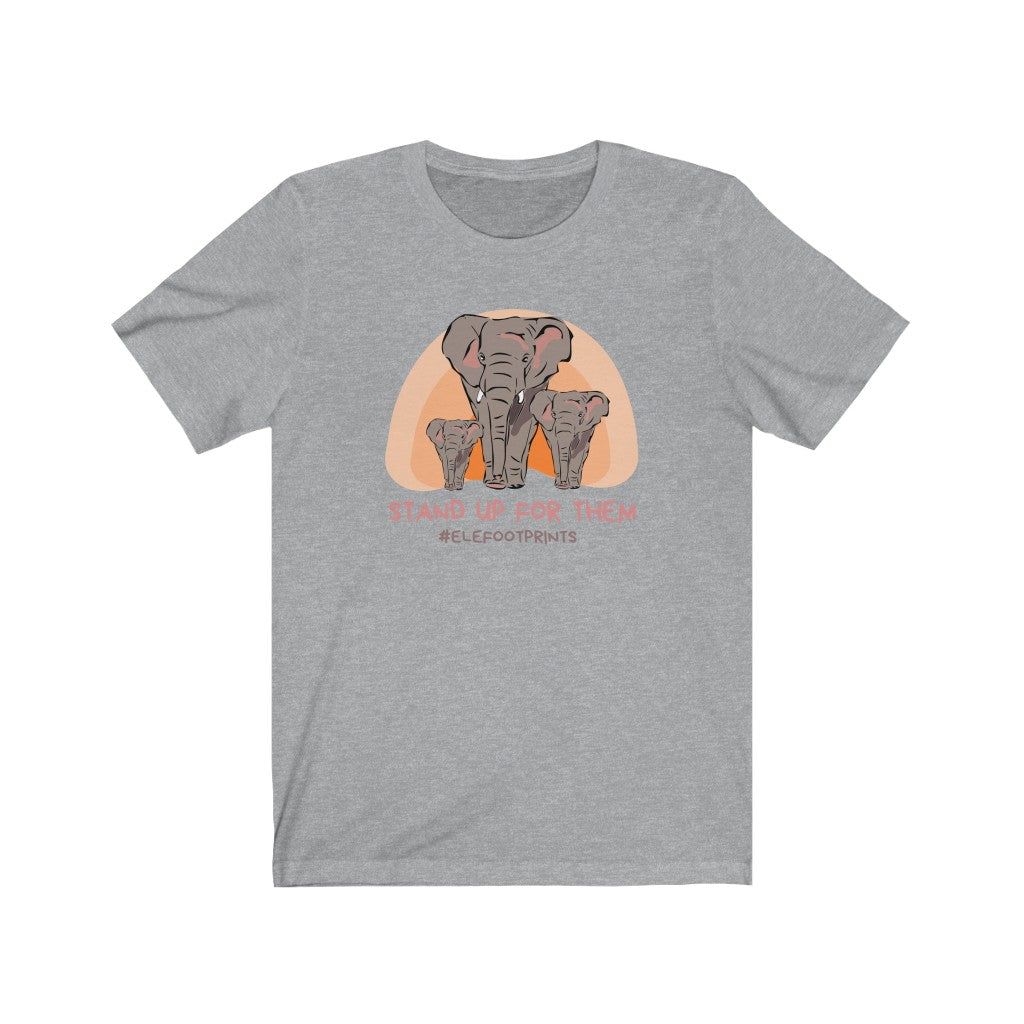 Cool Women's Elephant Shirt - Jersey Short Sleeve Elephant Tee, Three Elephants on Women's Shirt, Stand up for Elephants Shirt