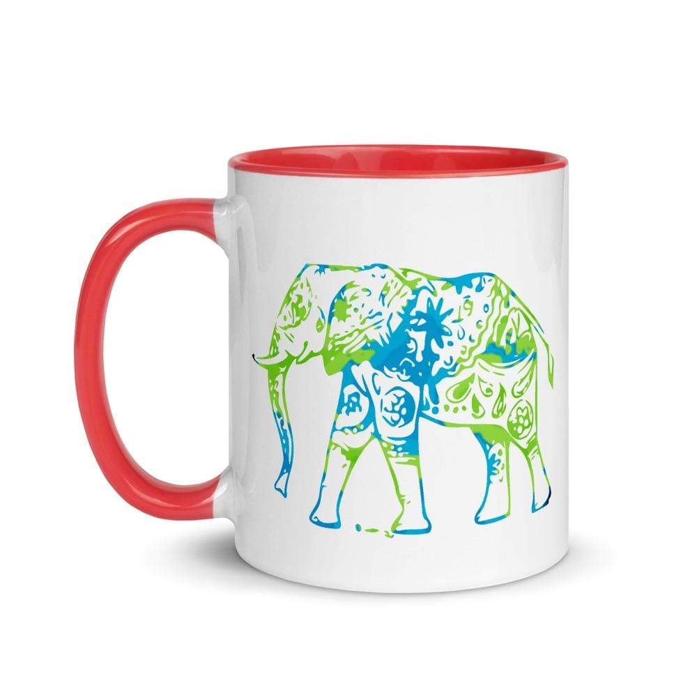 Earth Elephant White Ceramic Accent Mug 11 oz.