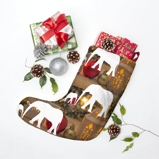 Warm and Cozy Elephant Christmas Stockings - Christmas Lights and Elephant Christmas Stocking