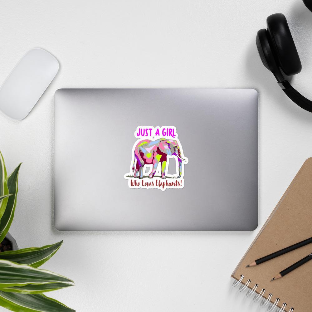 Elephant Bubble-free Stickers - Just a Girl who Loves Elephants