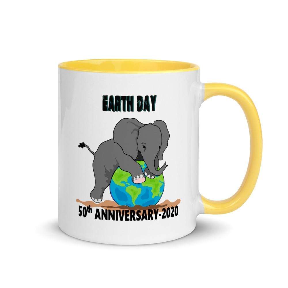 Elephant Earth Day Accent Mug 11 oz