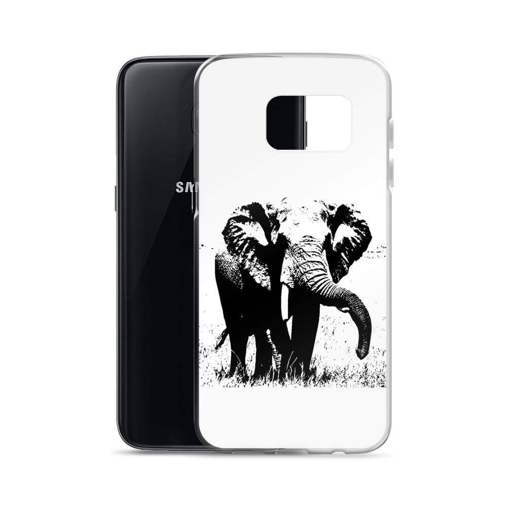 Black and White Elephant Samsung Case with African Elephant