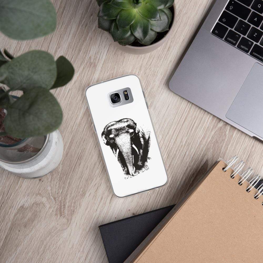 Black and White Elephant Samsung Case with Asian Elephant