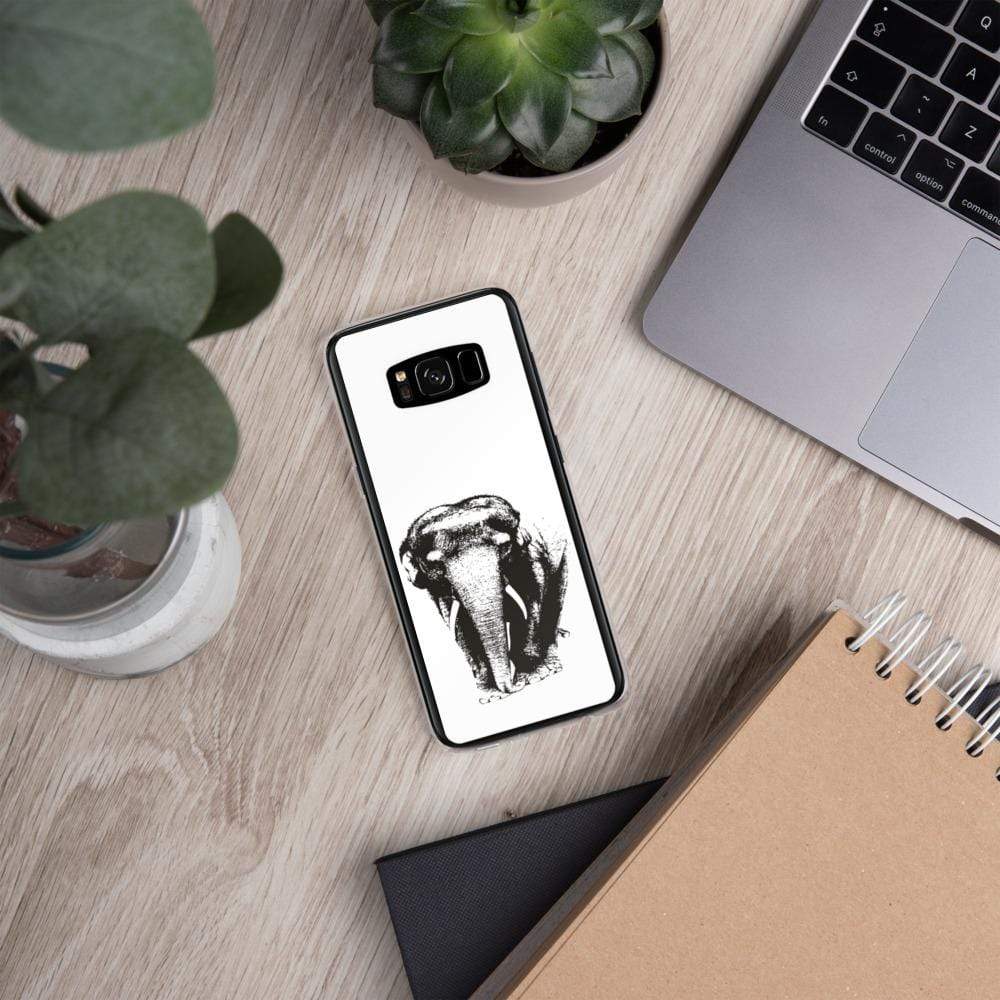 Black and White Elephant Samsung Case with Asian Elephant