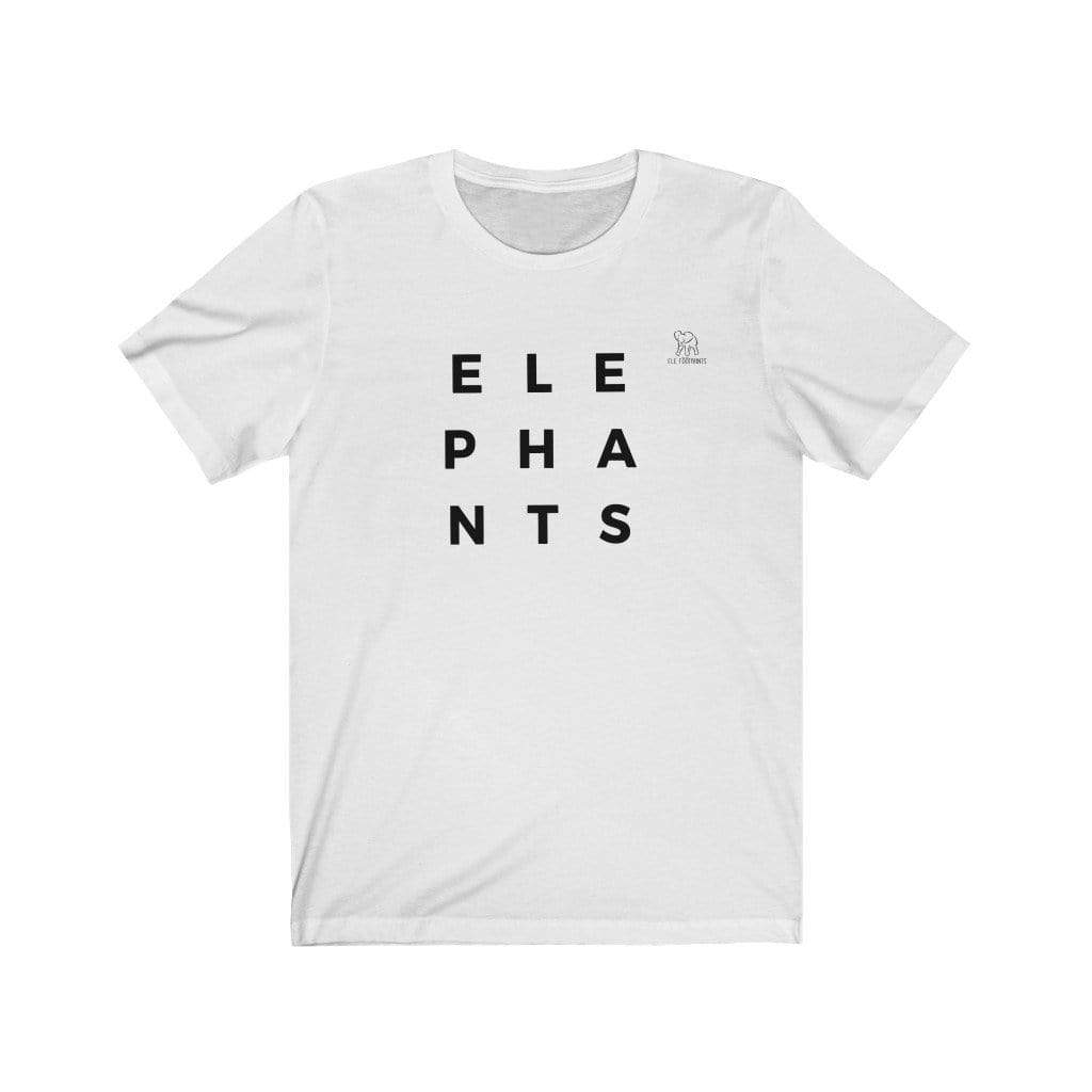 Elephant Shirt - Unisex Jersey Short Sleeve Tee with ELEPHANT print on Light Fabric