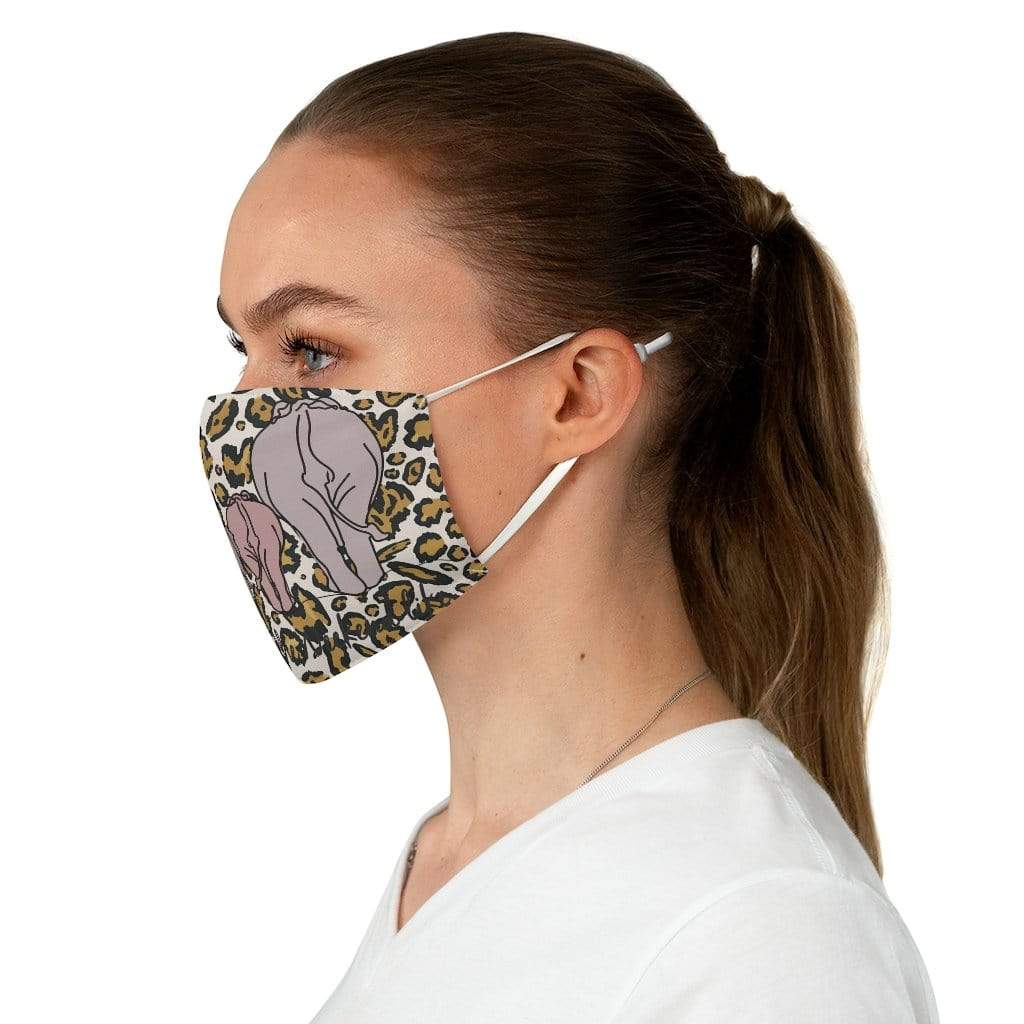 Elephants Walking Away Fabric Face Mask Accessories One size