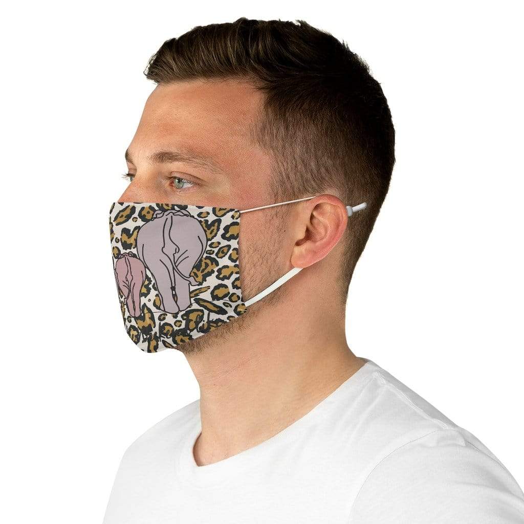 Elephants Walking Away Fabric Face Mask Accessories One size