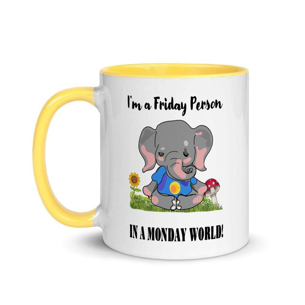 Friday Elephant in a Monday World Accent Mug