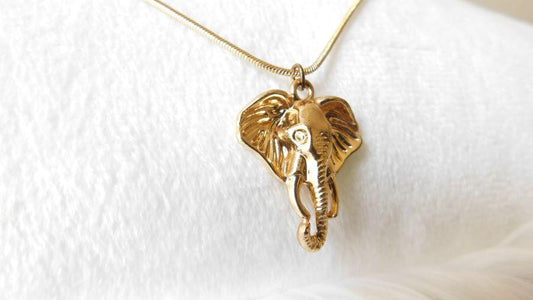 Gold Plated Elephant Necklace - Elephant Footprints