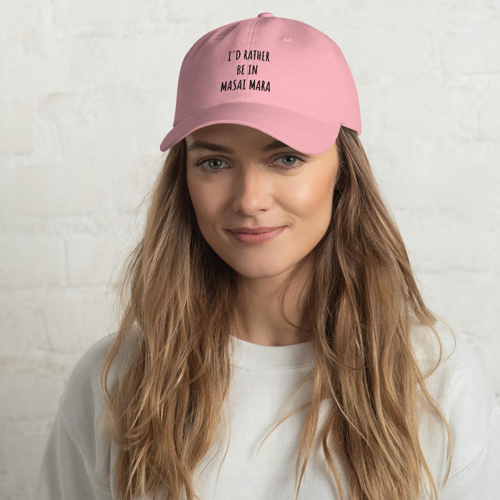 I'd Rather be in Masai Mara Dad hat Pink