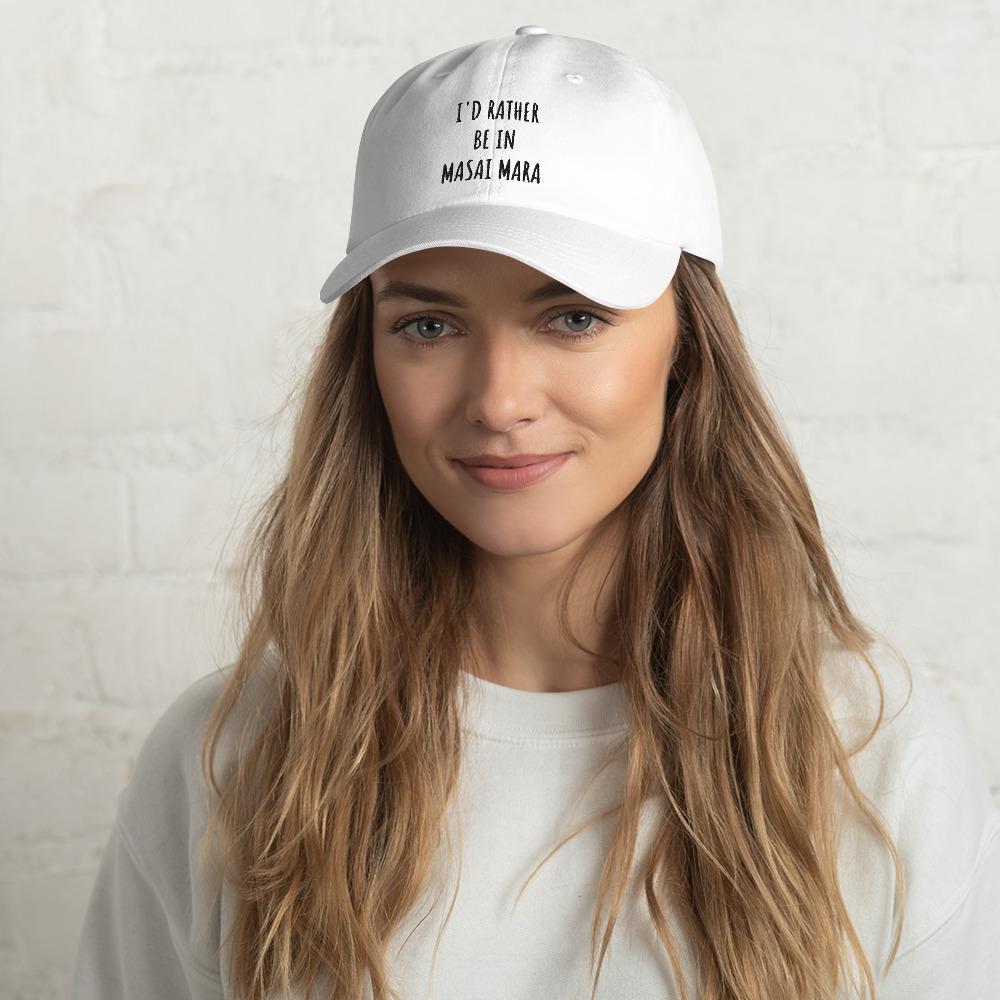 I'd Rather be in Masai Mara Dad hat White