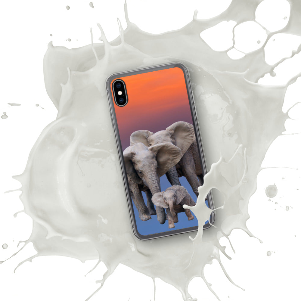 iPhone Case with Cute Baby Elephant and Family