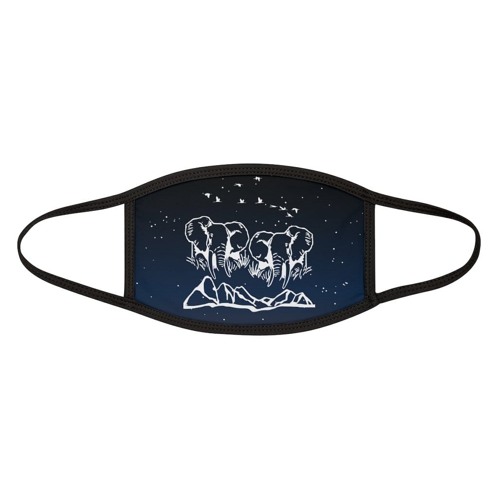 Jumbo Elephant Face Mask - Mixed-Fabric Navy Elephant Face Covering with Stars Accessories One size