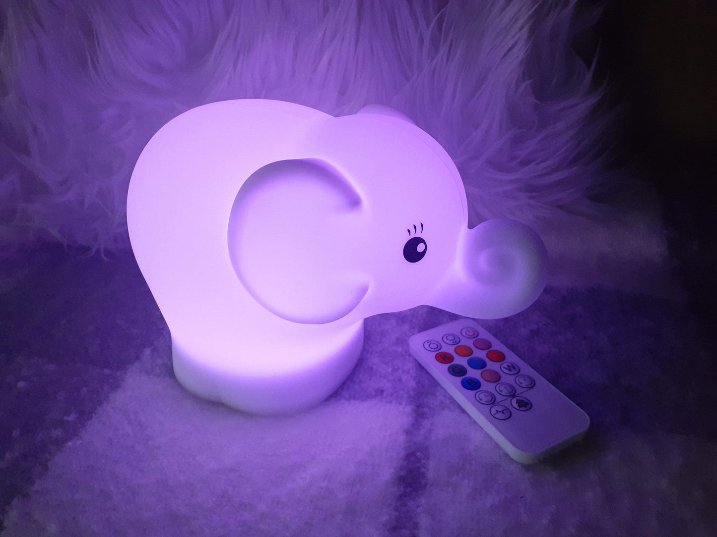 LED Elephant Night Light - Vibrant Light Color Choices Night Light