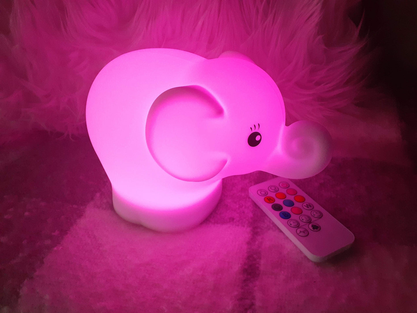 LED Elephant Night Light - Vibrant Light Color Choices Night Light