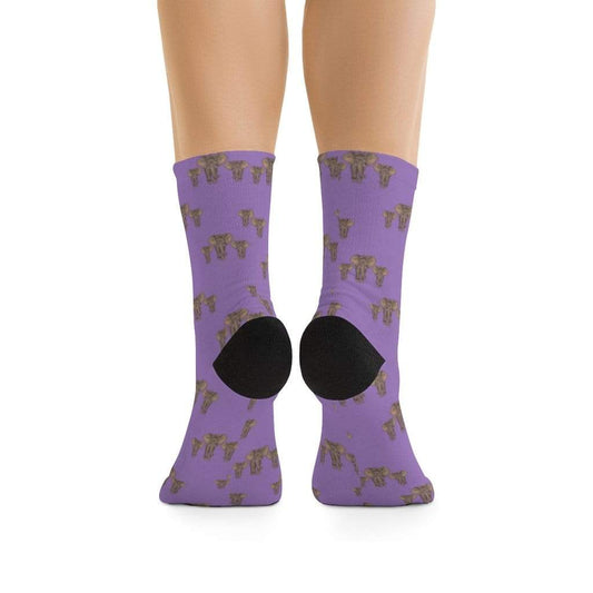 Marching Elephant Socks - Lavender