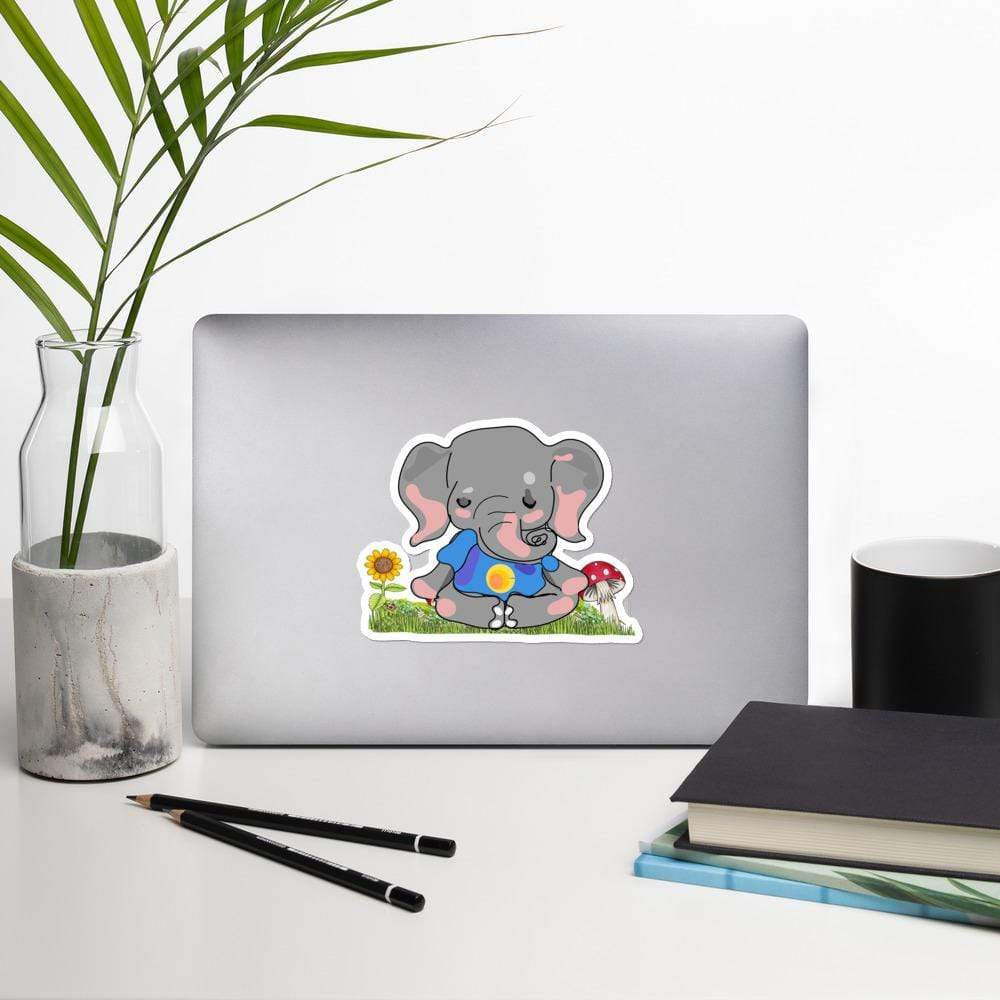 Meditating Elephant Bubble-free Stickers