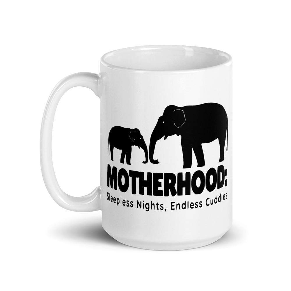 Motherhood Elephant Mug - White Ceramic Elephant Mug