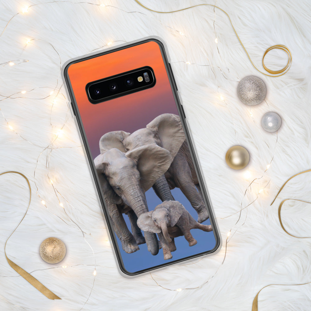 Samsung Phone Case with Heartwarming Elephant Family and Cute Baby Elephant