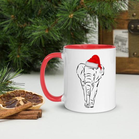 Santa Hat Elephant Christmas Coffee Mug