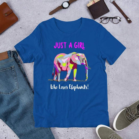 Short-Sleeve Elephant Tee - Just a Girl who Loves Elephants