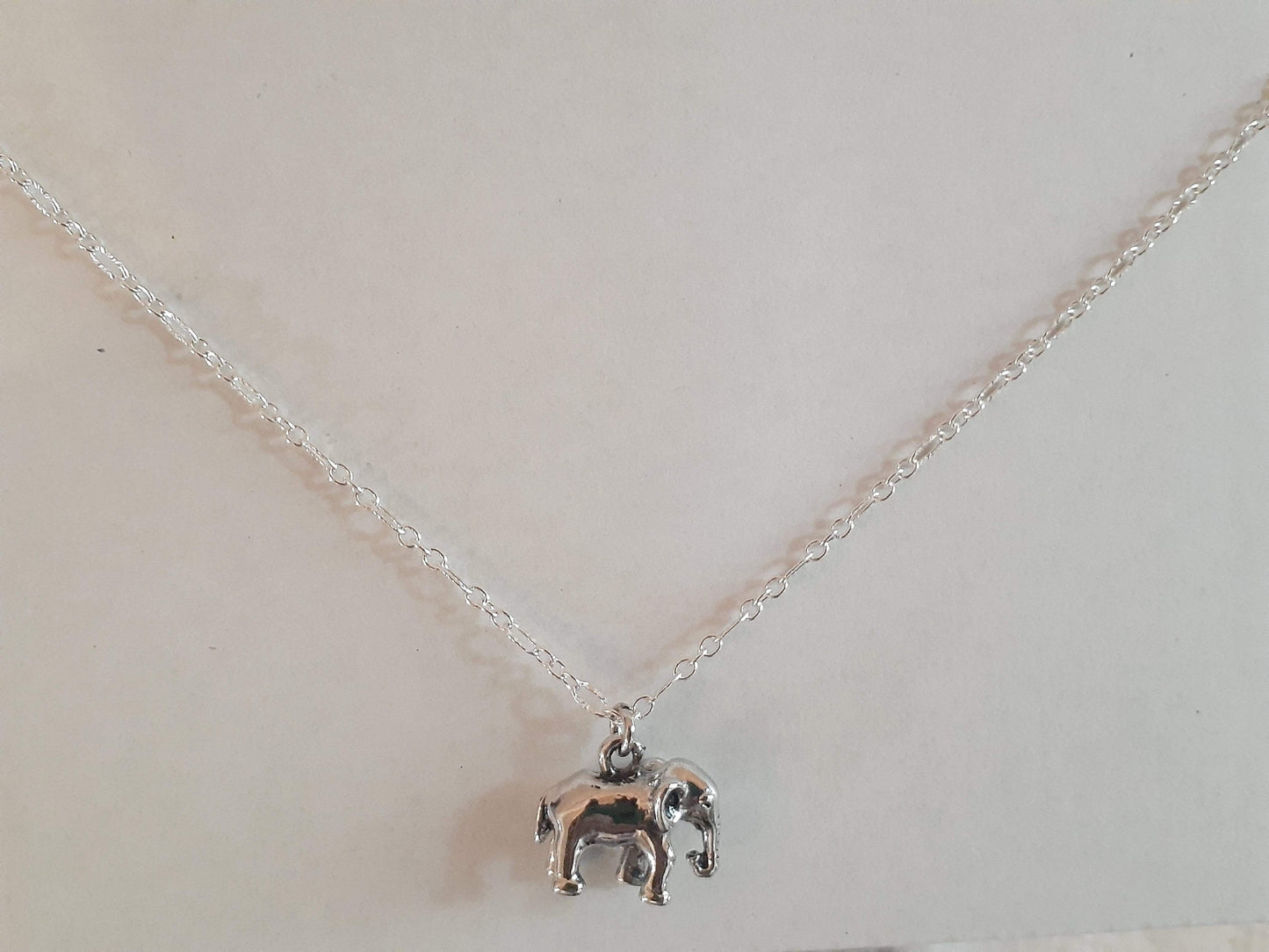 Silver Elephant Necklace - Beautiful Petite Elephant Necklace (14 in)