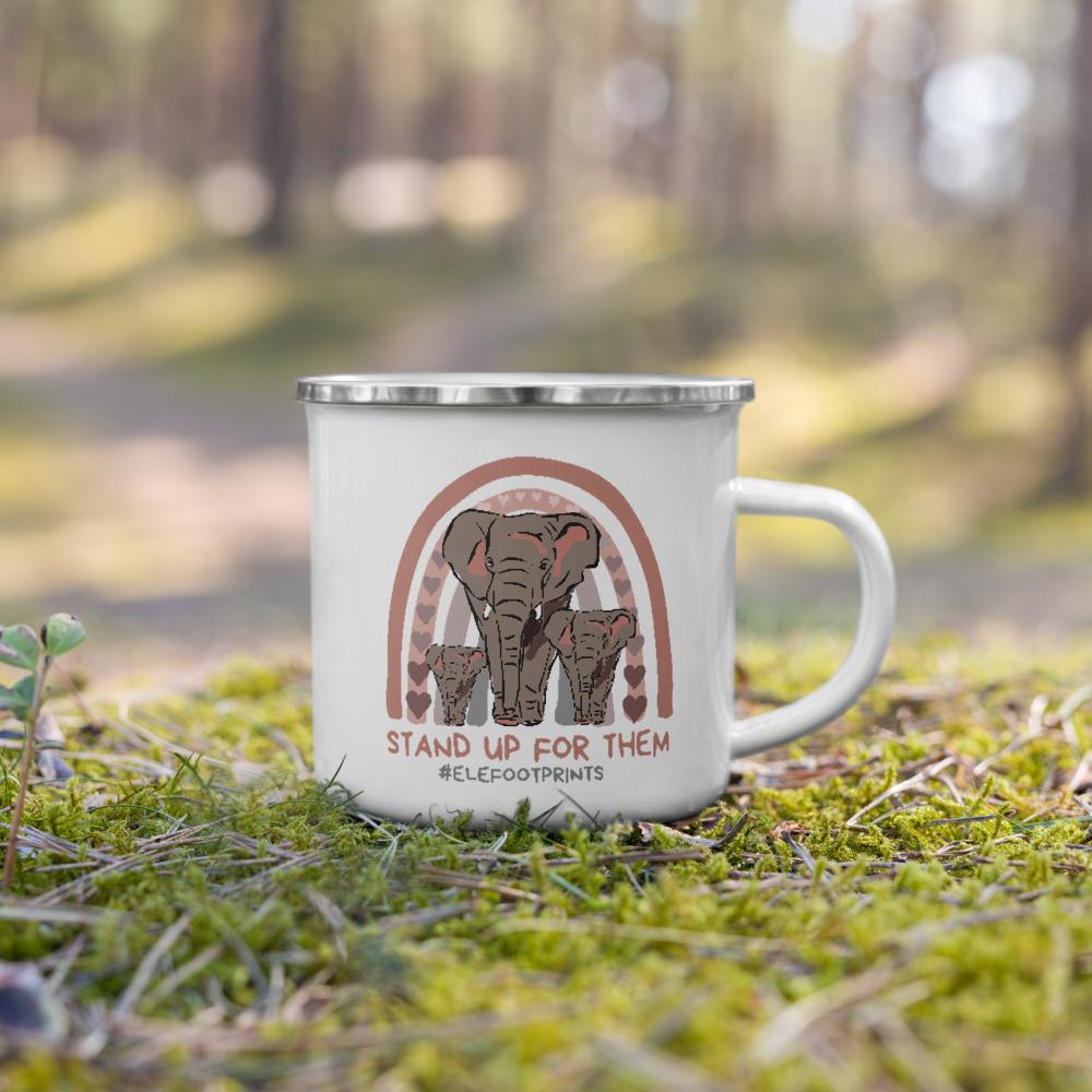 Stand up for Elephants 12 oz. Enamel Coffee Mug