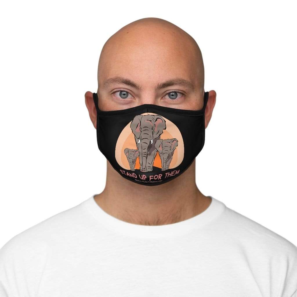 Stand Up for Elephants Fitted Polyester Face Mask - Black Accessories One size
