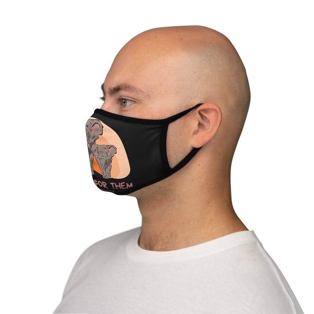 Stand Up for Elephants Fitted Polyester Face Mask - Black Accessories One size