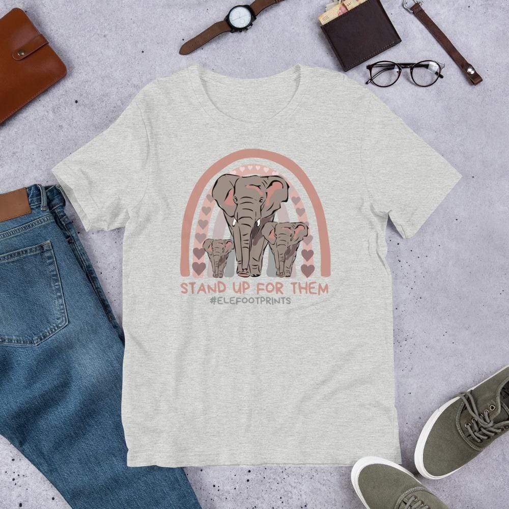 Stand up for Elephants Short-Sleeve Unisex T-Shirt Athletic Heather / S