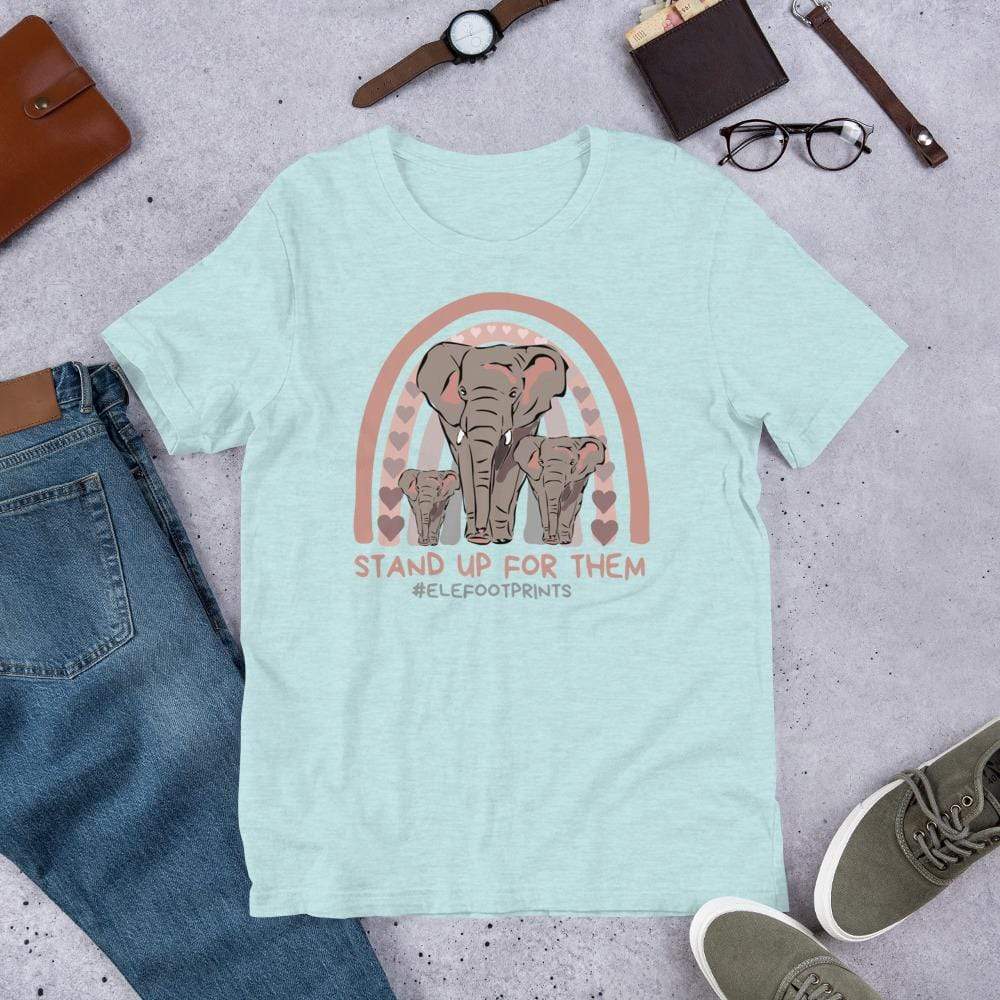 Stand up for Elephants Short-Sleeve Unisex T-Shirt Heather Prism Ice Blue / XS