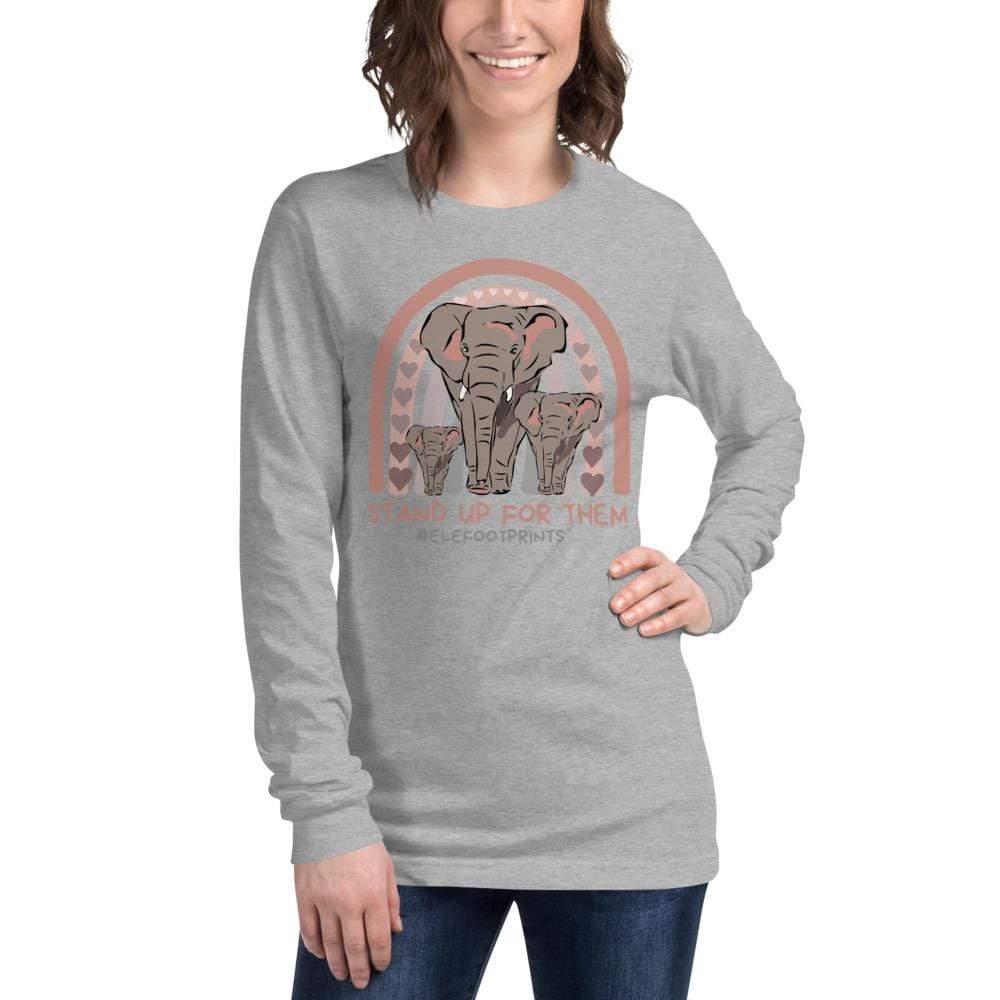 Stand up for Elephants Unisex Long Sleeve Tee Athletic Heather / XS