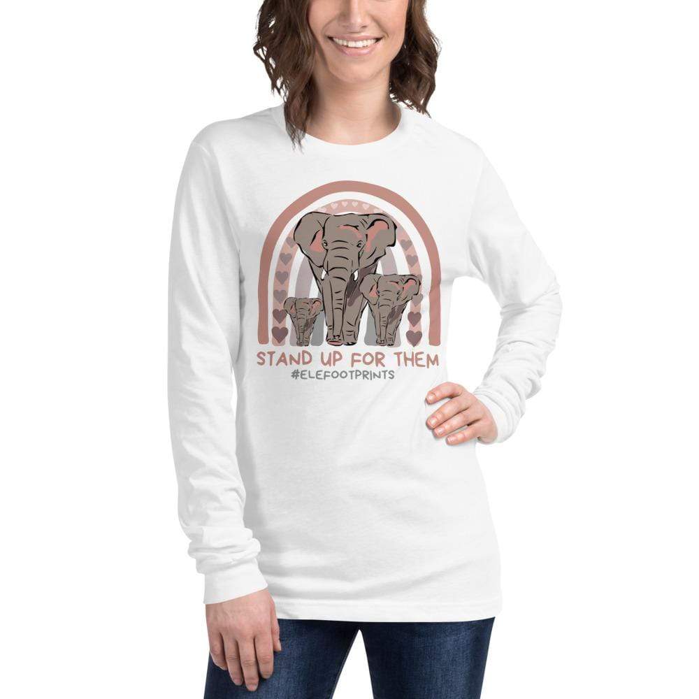 Stand up for Elephants Unisex Long Sleeve Tee Unisex Long Sleeve Shirt White / XS