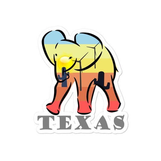 Texas Elephant Bubble-free Stickers 4x4