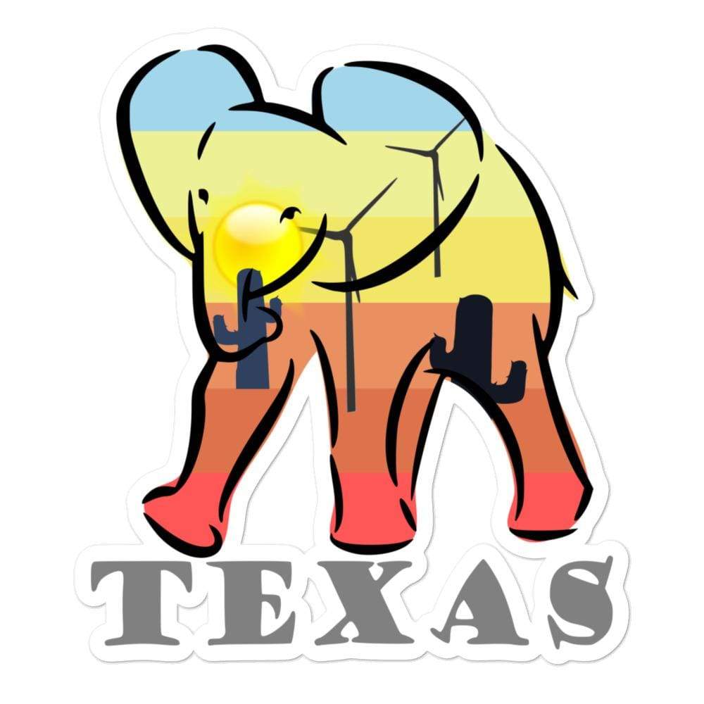 Texas Elephant Bubble-free Stickers 5.5x5.5