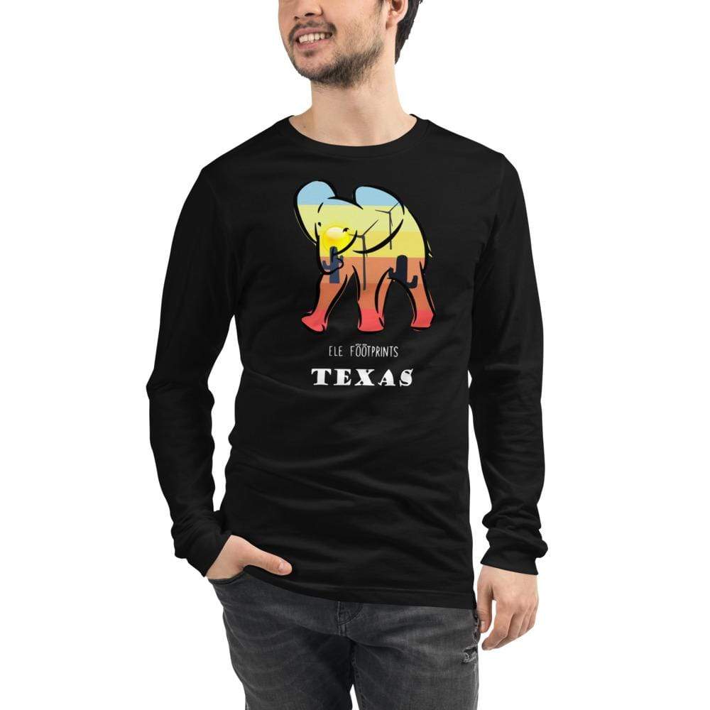 Texas Elephant Unisex Long Sleeve Tee Unisex Long Sleeve Shirt Black / XS