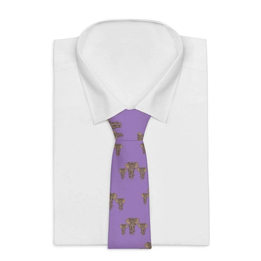 Marching Elephants Necktie - Lavender