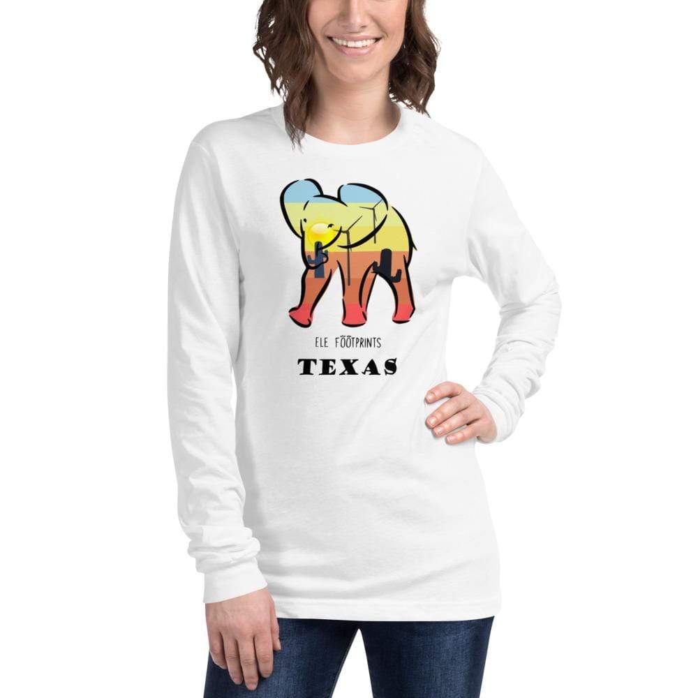 Unisex Long Sleeve Texas Elephant Tee White / XS