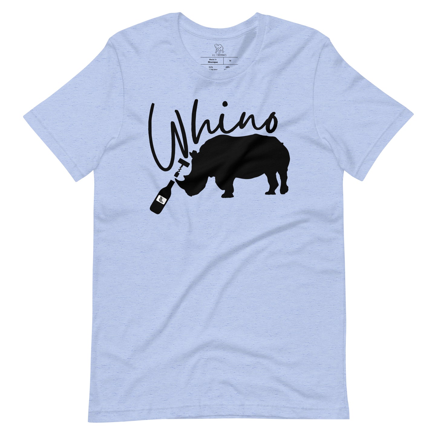 Whino Women's T-shirt | Rhino Opening a Bottle of Wine Shirt | Shirt with Rhino | Wine Shirt | Whino Men's T-shirt