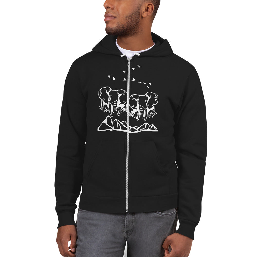 Jumbo Elephant Zip Up Hoodie - Prone to Shrinking during wash cycle