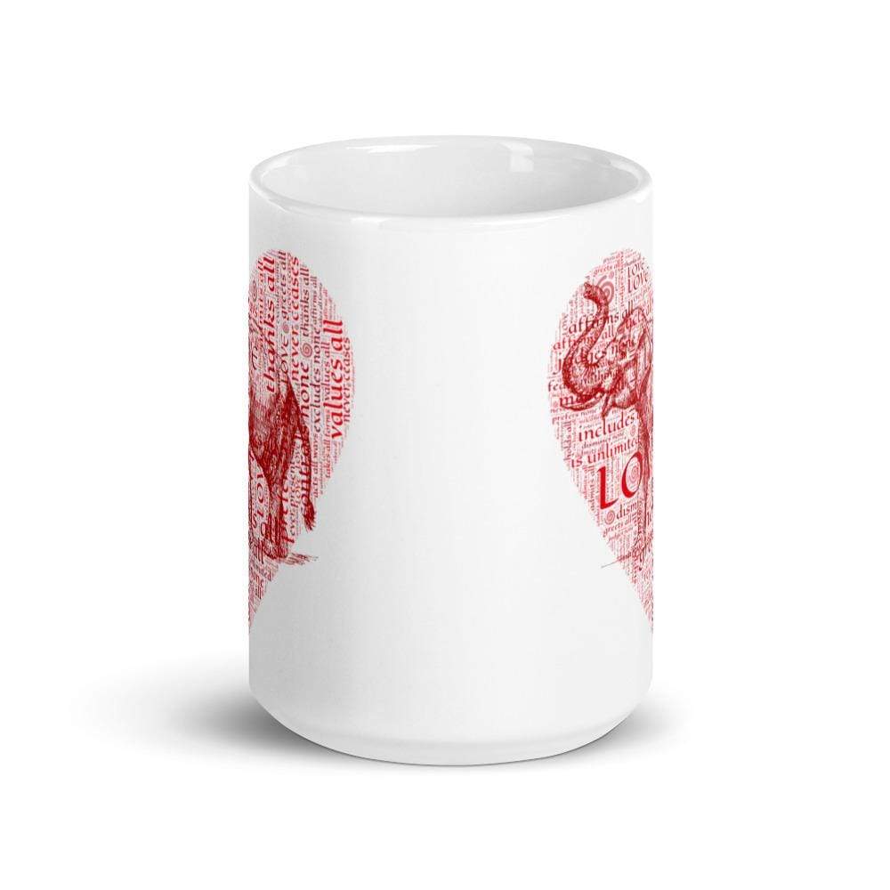 Valentine Asian Elephant with LOVE Typography Mug Coffee Mug