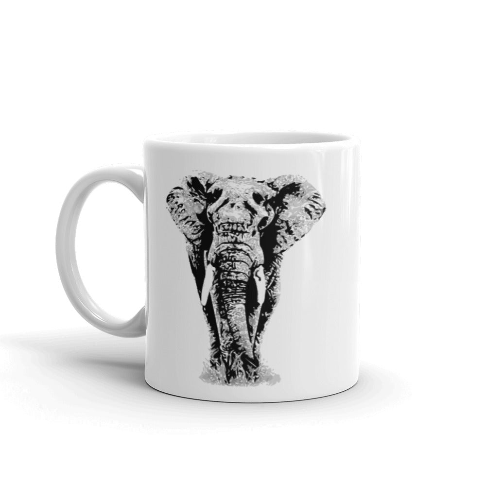 Jumbo Elephant White Glossy Mug